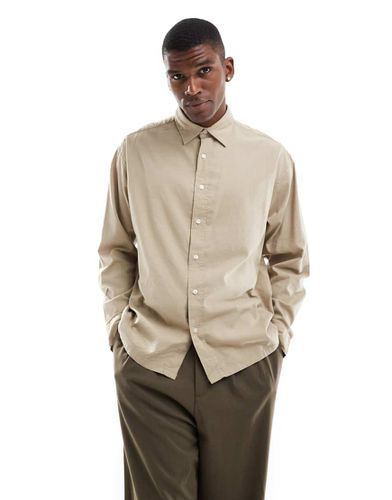 Camicia squadrata beige con fondo dritto - Jack & Jones - Modalova