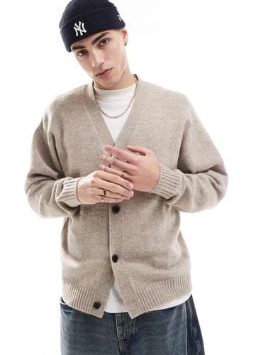 Cardigan oversize beige soffice con zip corta - Jack & Jones - Modalova