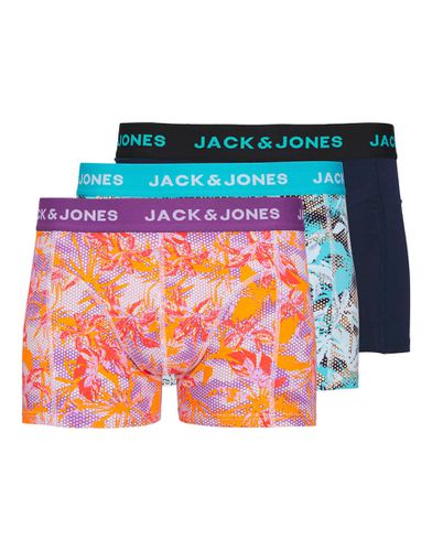 Confezione da 3 boxer aderenti multicolore a fiori - Jack & Jones - Modalova