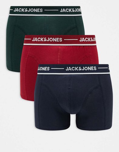 Confezione da 3 boxer aderenti rossi, verdi e - Jack & Jones - Modalova