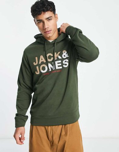 Felpa con cappuccio bosco con logo - Jack & Jones - Modalova