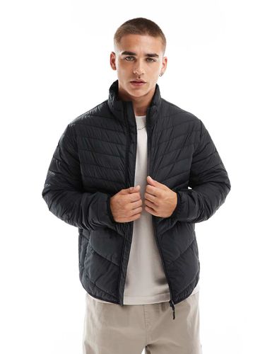 Giacca imbottita nera con collo dritto ripiegabile - Jack & Jones - Modalova