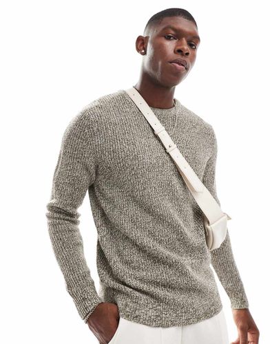 Maglione oversize pesante color moka in filato misto - Jack & Jones - Modalova