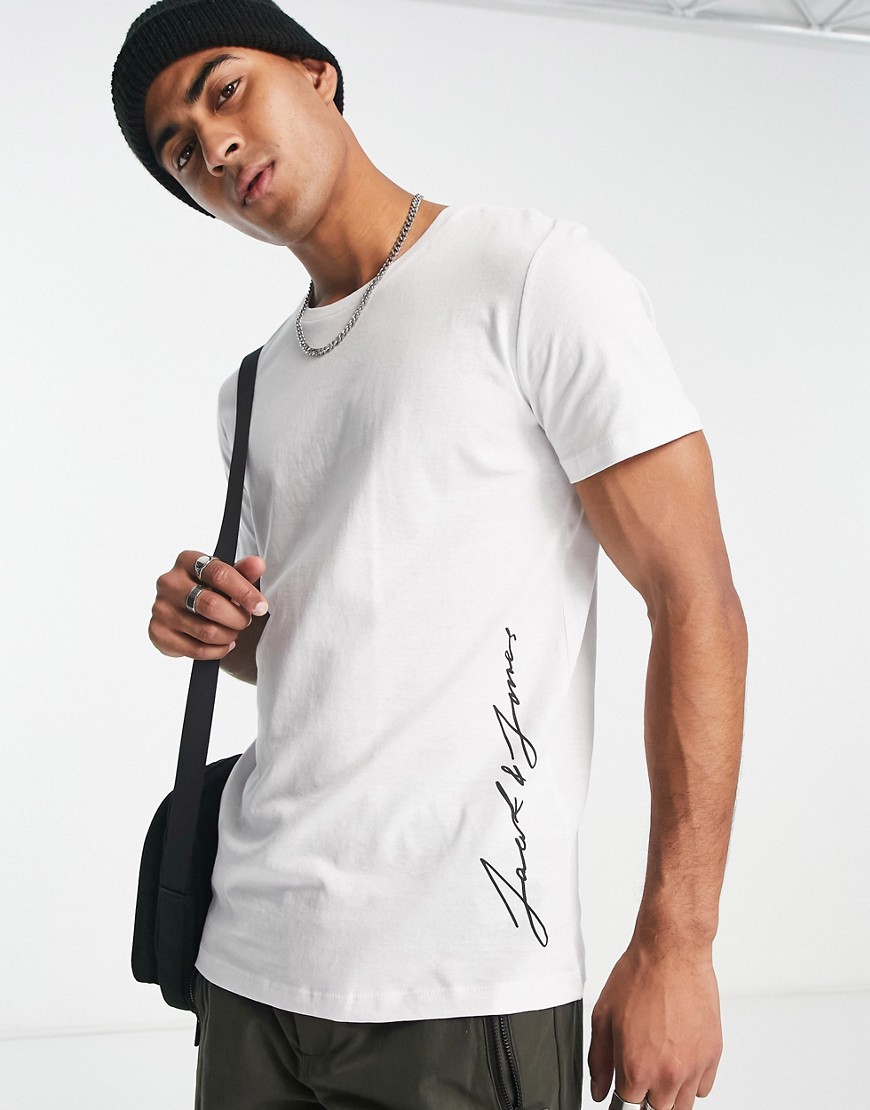 Originals - T-shirt bianca con scritta del logo - Jack & Jones - Modalova