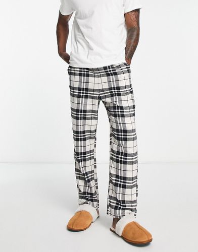 Pantaloni del pigiama in flanella a quadri bianchi e neri - Jack & Jones - Modalova