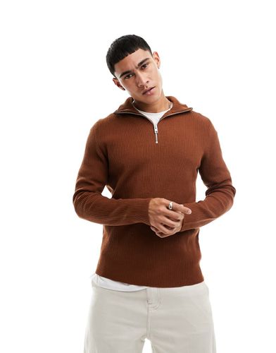 Premium - Maglione a coste con zip corta - Jack & Jones - Modalova