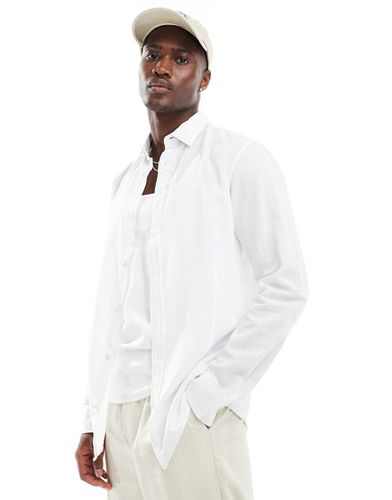 Premium - Camicia in lino bianca - Jack & Jones - Modalova