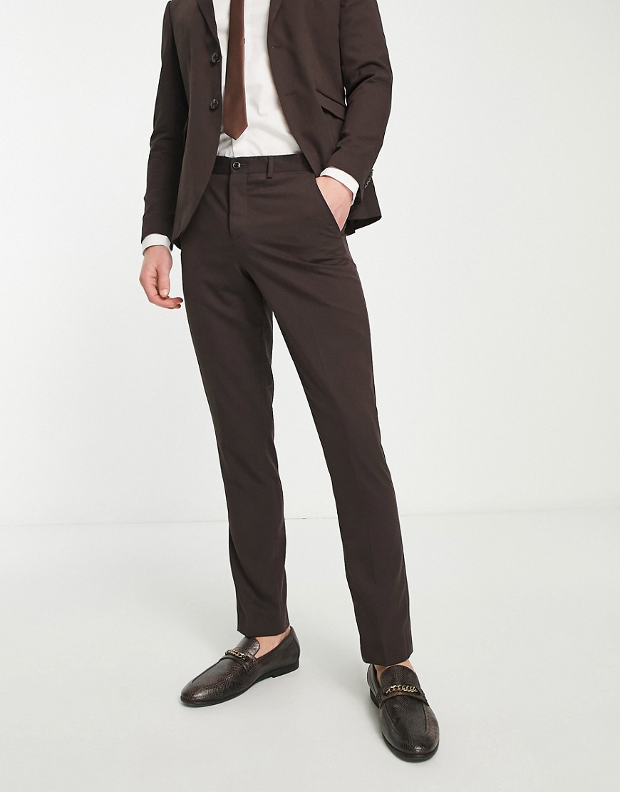 Premium - Pantaloni da abito super slim color cioccolato - Jack & Jones - Modalova