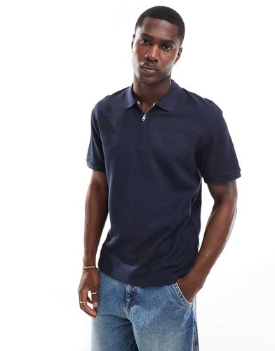 Premium - Polo testurizzata con zip - Jack & Jones - Modalova