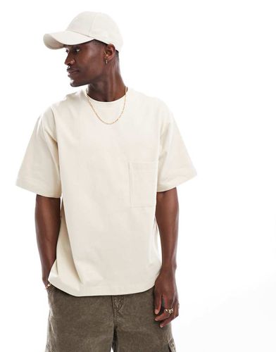 Premium - T-shirt oversize beige con tasca - Jack & Jones - Modalova