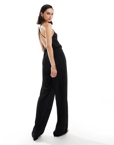 Tuta jumpsuit nera plissé aperta sul retro - JDY - Modalova