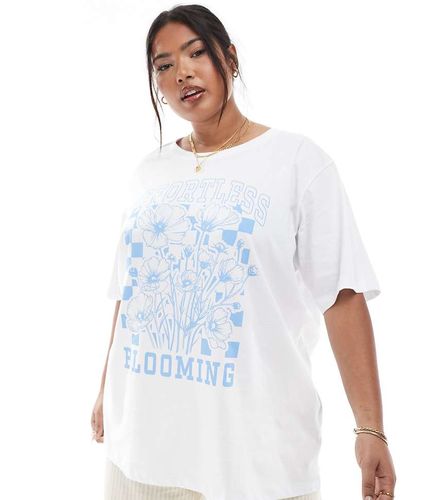 T-shirt oversize à imprimé fleurs - Only Curve - Modalova