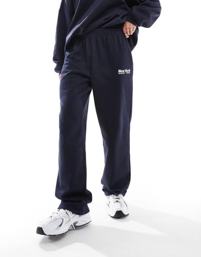 Joggers dritti con stampa New York in coordinato - ONLY - Modalova