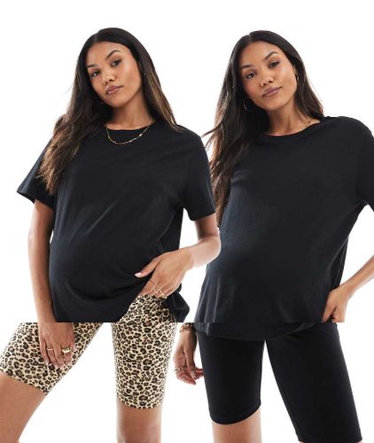 ONLY - Lot de 2 shorts de grossesse en jersey - et imprimé animal - Only Maternity - Modalova
