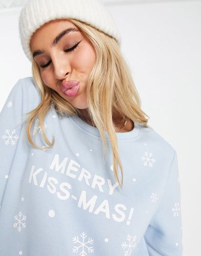 Maglione con stampa di fiocchi di neve e "Merry Kiss-mas" - ONLY - Modalova