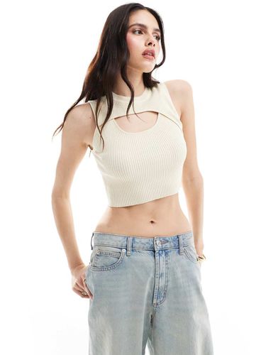 Peekaboo - Crop top in maglia sporco - ONLY - Modalova