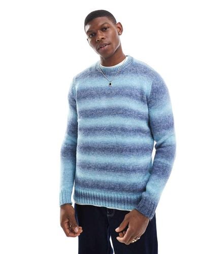 Maglione girocollo spazzolato blu a righe - ONLY & SONS - Modalova