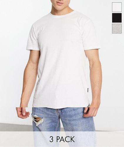 Curve - Confezione da 3 T-shirt con fondo arrotondato - ONLY & SONS - Modalova