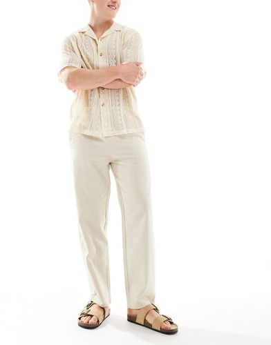 Pantaloni ampi beige in misto lino - ONLY & SONS - Modalova