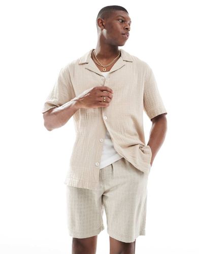 Short texturé en lin mélangé - Taupe - Only & Sons - Modalova