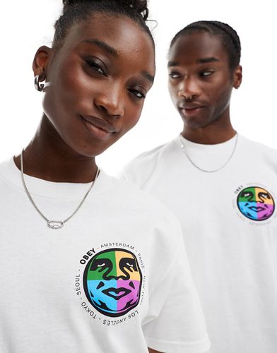T-shirt bianca unisex con stampa di città - Obey - Modalova