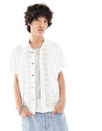 Camicia a maniche corte bianca con ricami - Obey - Modalova