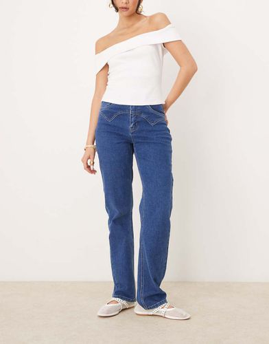 Jeans dritti medio con cuciture stile western - Object - Modalova