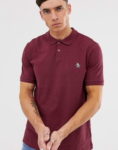 Polo in piqué bordeaux con logo - Original Penguin - Modalova