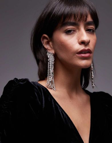 Orecchini pendenti con ear cuff color con strass - Other Stories - Modalova