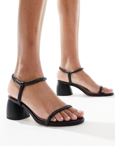 Sandali minimal con tacco nere con cinturino alla caviglia - London Rebel - Modalova