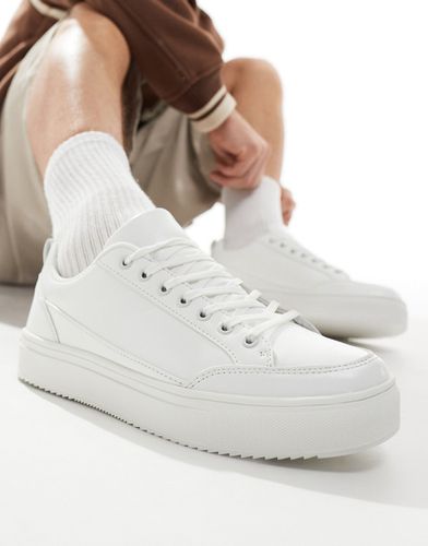 Sneakers stringate a pianta larga bianche - London Rebel X - Modalova