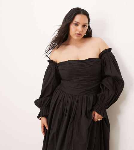 Robe longue en coton à épaules dénudées - Lace & Beads Plus - Modalova