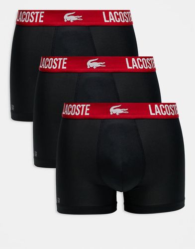 Confezione da 3 paia di boxer aderenti neri con cuciture a contrasto - Lacoste - Modalova