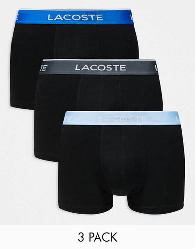 Confezione da 3 paia di boxer aderenti neri con cuciture a contrasto - Lacoste - Modalova