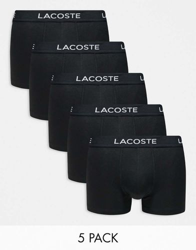 Confezione da 5 paia di boxer aderenti neri - Lacoste - Modalova