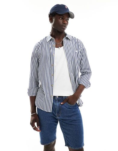 Battery - Camicia in popeline a righe color e bianco con bottoni e logo batwing - Levi's - Modalova