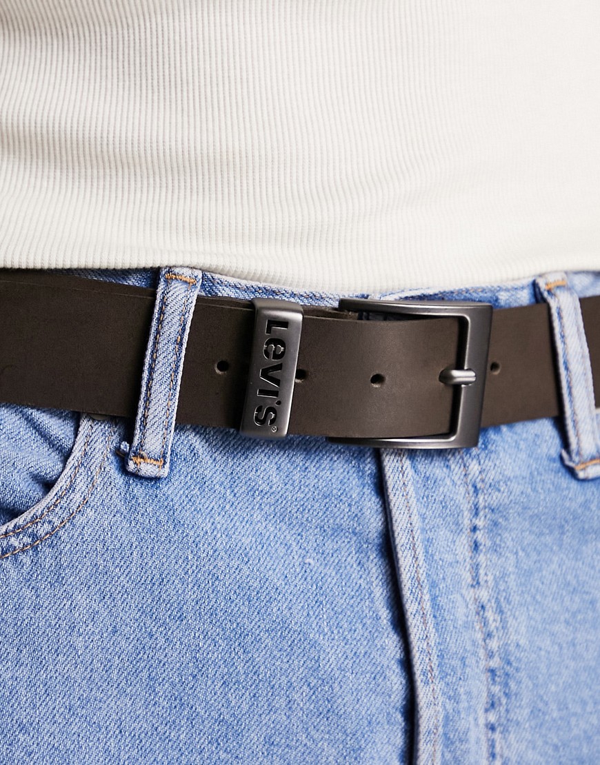 Seine - Cintura in pelle marrone scuro con logo - Levi's - Modalova