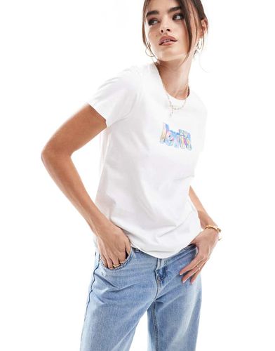 Perfect - T-shirt bianca con logo effetto marmo - Levi's - Modalova