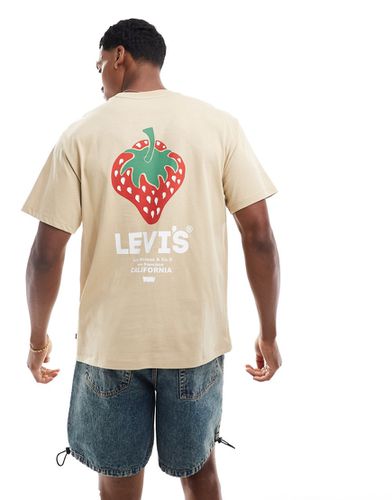 T-shirt color sabbia con stampa del logo e fragola sulla schiena - Levi's - Modalova