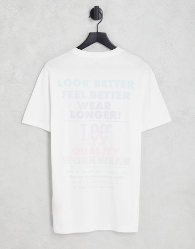 T-shirt comoda bianca con stampa logo posteriore pastello - Lee - Modalova