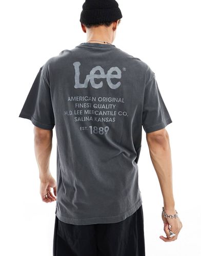 T-Shirt ampia slavato con stampa del logo sul retro - Lee - Modalova