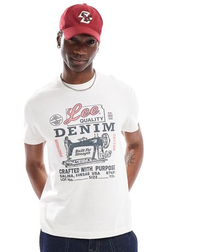 T-shirt sporco con stampa "Denim" con logo - Lee - Modalova