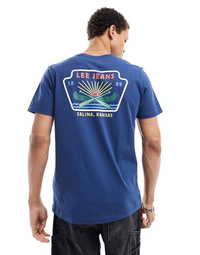 T-shirt blu scuro con logo e canoa - Lee - Modalova