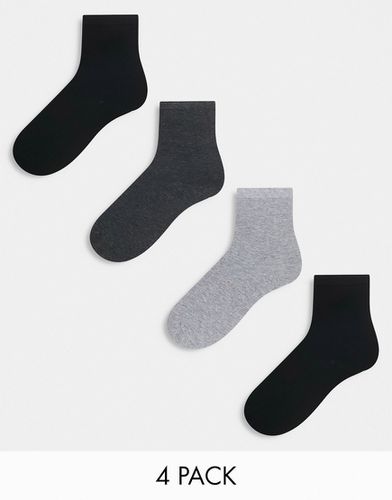 Confezione da 4 paia di calzini grigi e neri - Lindex - Modalova