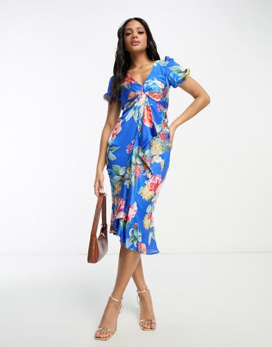 Vestito midi a fiori con maniche a sbuffo - Lipsy - Modalova