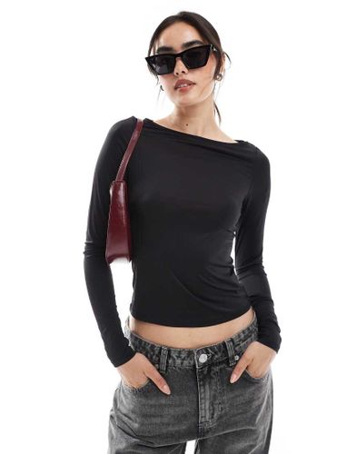 Top à manches longues et col bateau - Monki - Modalova