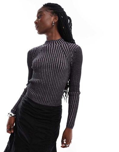 Top bicolore à manches longues en maille - Noir et rose - Monki - Modalova