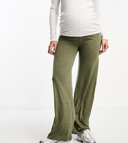 Mamalicious Maternity - Pantaloni a fondo ampio in jersey kaki - Mama.licious - Modalova