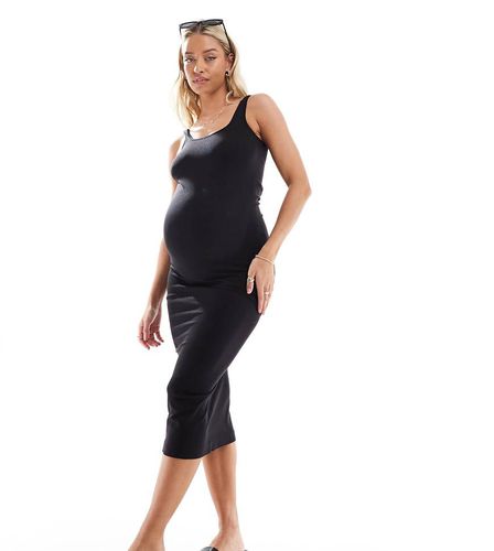 Mamalicious Maternity - Vestito midi con spalline sottili senza cuciture - Mama.licious - Modalova