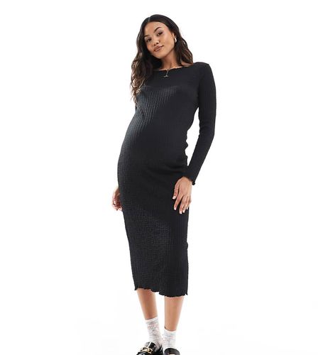 Mamalicious Maternity - Vestito midi testurizzato con scollo a barchetta - Mama.licious - Modalova